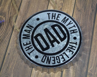 Man Myth Legend Sign, Bottle Cap Sign, Gifts For Dad