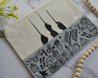 HP Canvas Bag | Makeup Bag | Personalized Makeup Bag | Harry Potter Pencil Bag