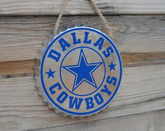 Dallas Football Bottle Cap Wall Decor, Metal Sign, Gift For Dad, Gift For Him, Garage Decor, Cowboys