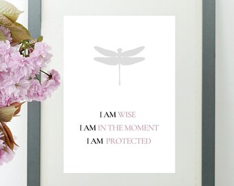 Affirmation Words Printable Artwork, Spiritual Wall Art Digital, Mental Health Art Print, Mindfulness Poster with Positive Affirmation Quote