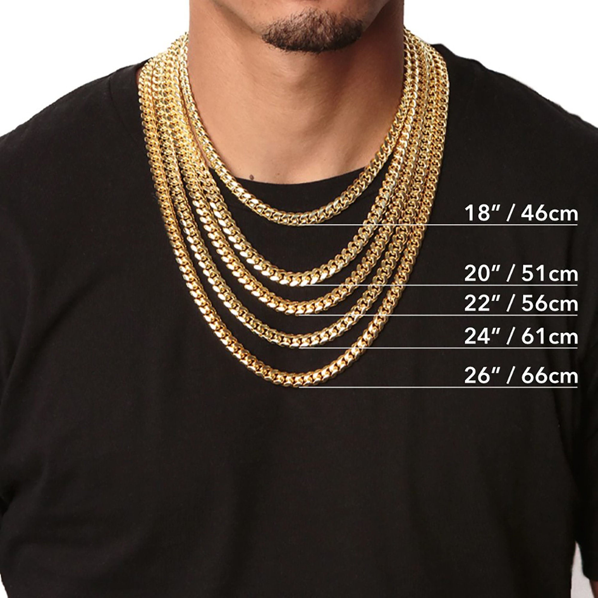 White Gold Silver Miami Cuban Link Chain 6mm / 8mm / 10mm White Gold Silver Miami Cuban Link Chain 6mm / 8mm / 10mm