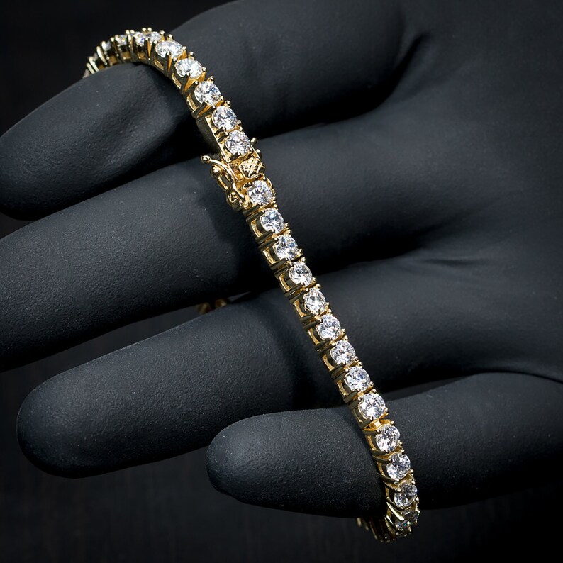 5mm Iced Out Diamond VVS Tennis Chain Bracelet Men's Etsy