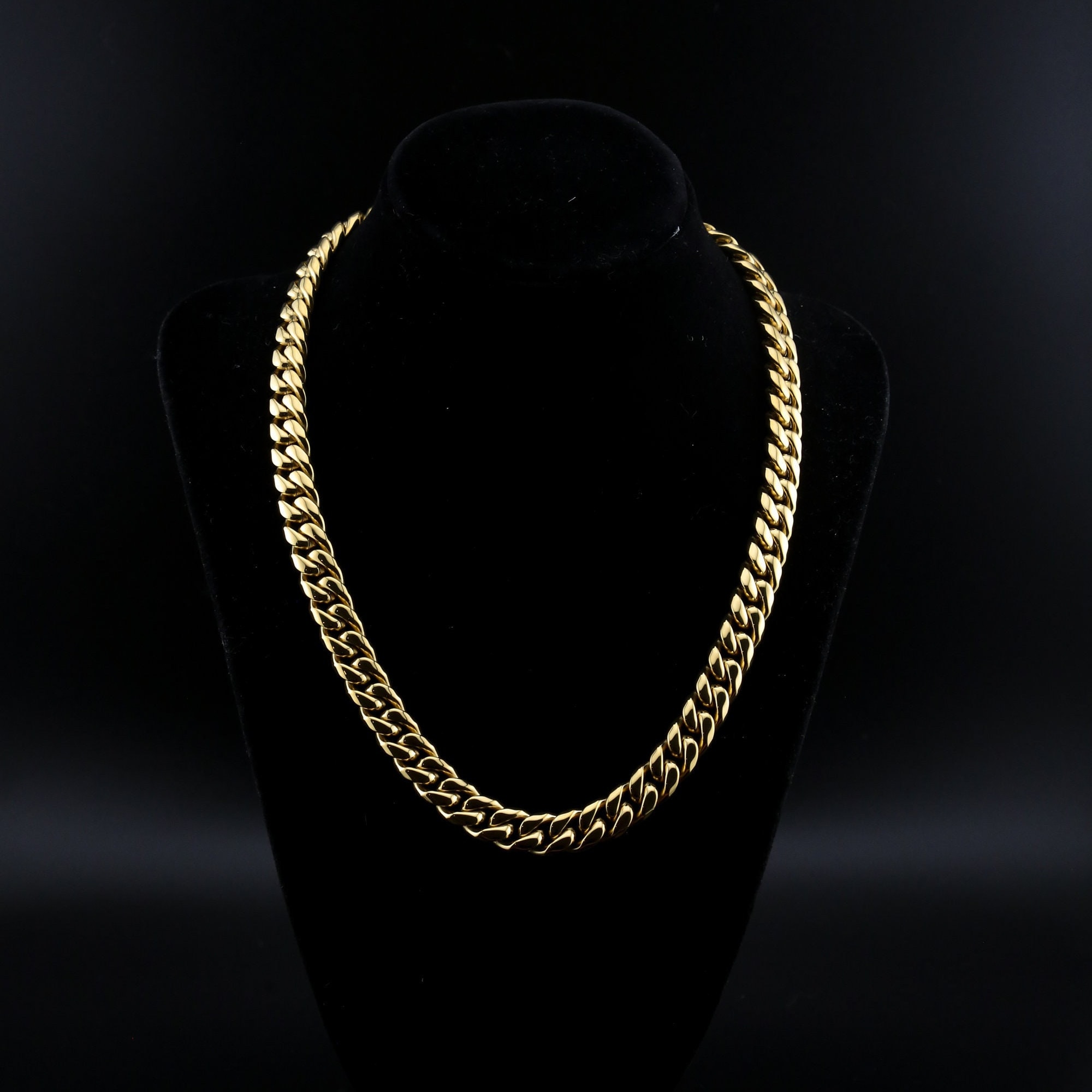 18Kゴールド マイアミキューバンリンクチェーン | メンズジュエリー