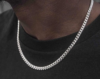 White Gold Silver Miami Cuban Link Chain 6mm / 8mm / 10mm / 12mm - Men's Jewelry | Hip Hop Necklace | Iced Out Necklace | LIFETIME WARRANTY