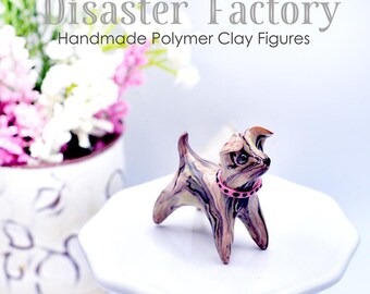 Handmade Polymer Clay Figurine: Vintage Cafe #1, Pistachio Fudge
