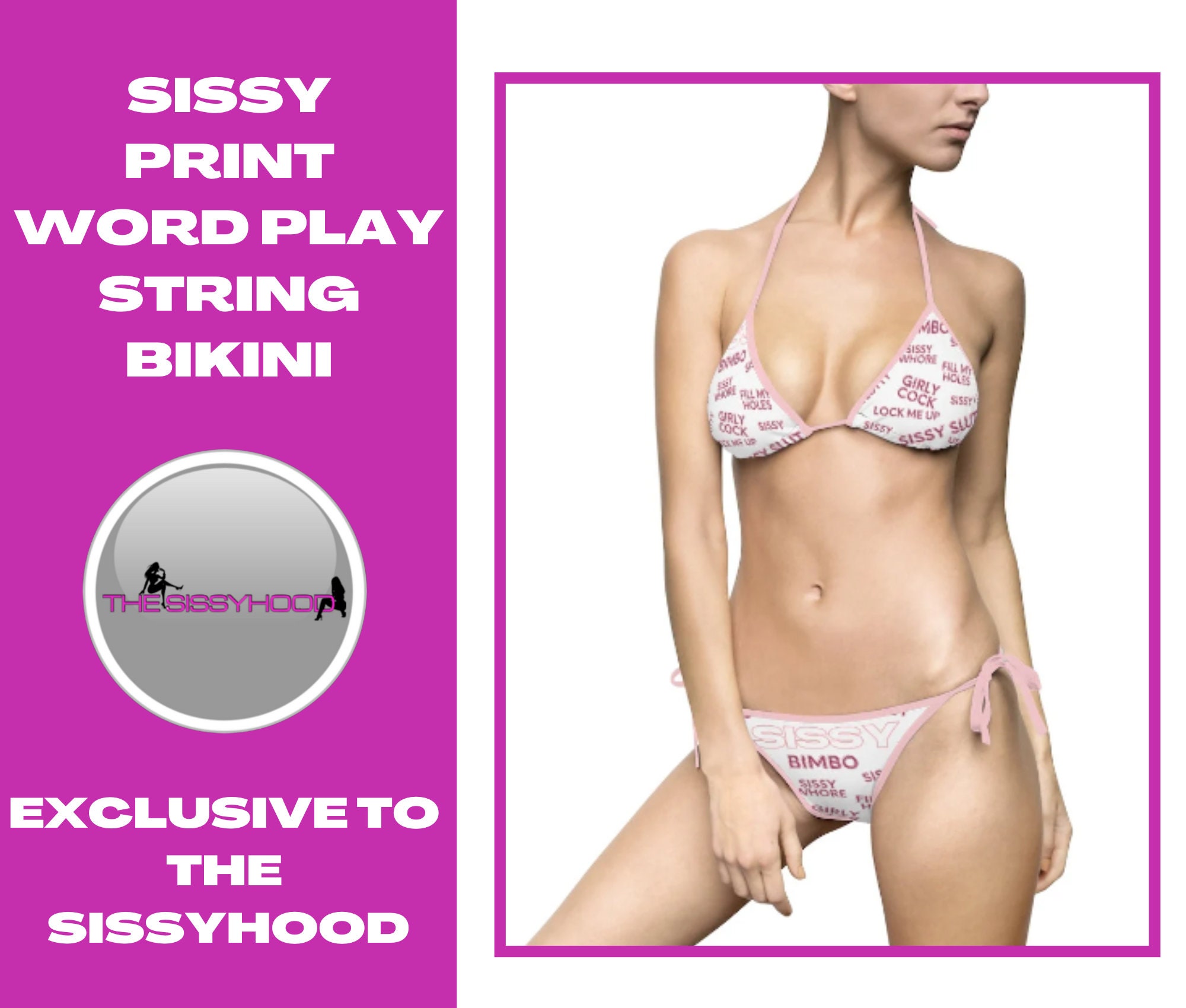 Sissy Print Womens Bikini Swimsuit image pic