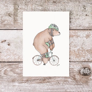 Postkarte Fahrradbär