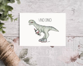 Postkarte Vino Dino