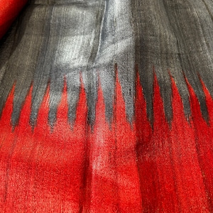 Black and Red Khadi Tussar Saree. Silk Mark Certified