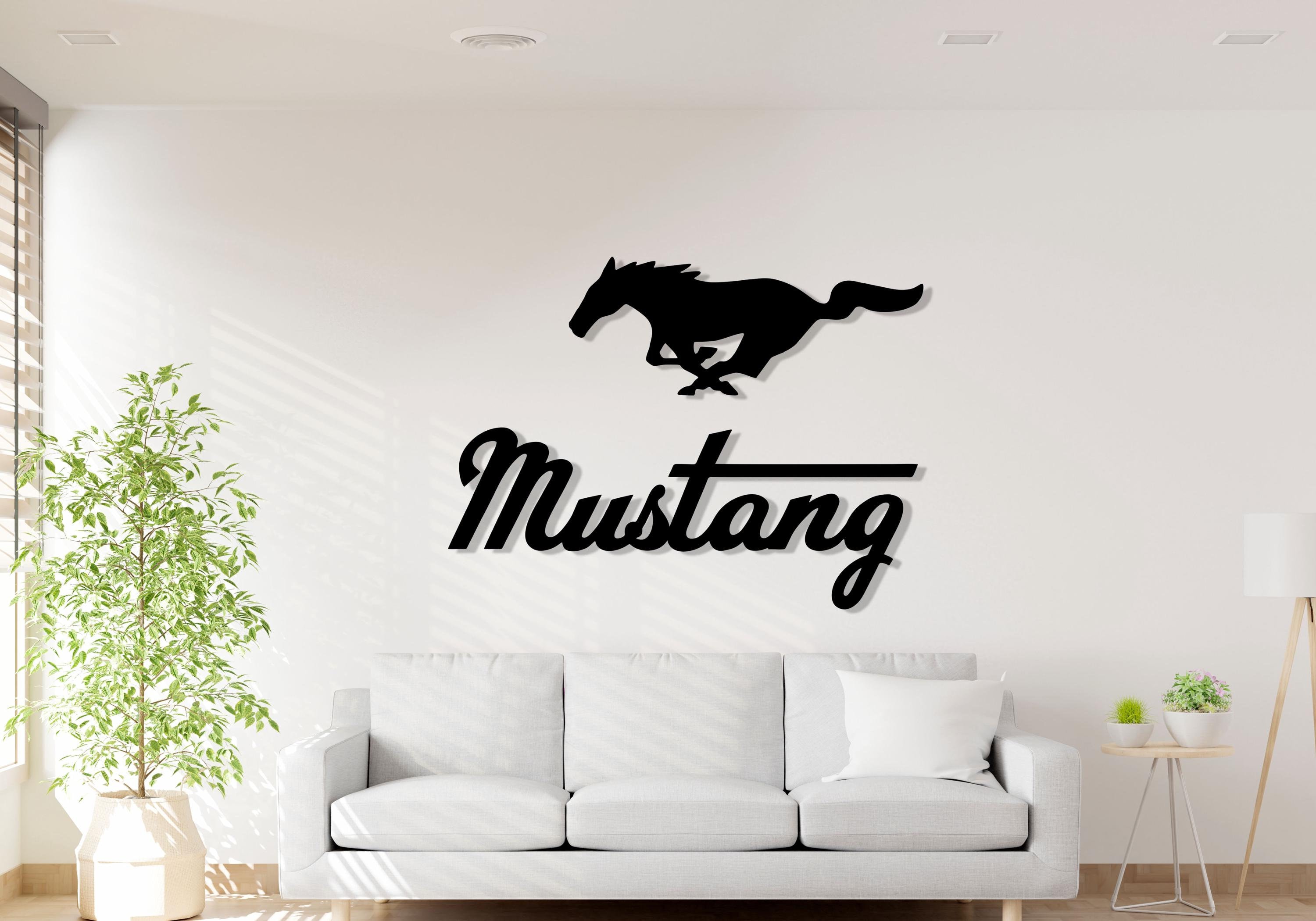 Visual Reference: Extra Large Ford Mustang Logo Metal Wall Art Man Cave