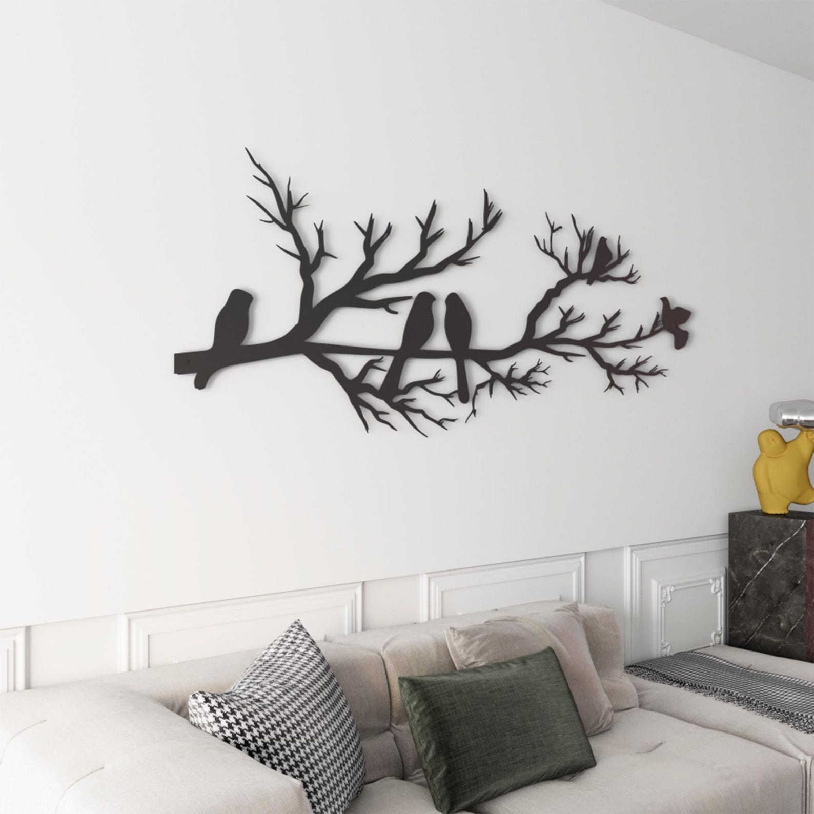 Metal Wall Decor, Birds on a Branch Metal Wall Art, Metal Garden Art ...
