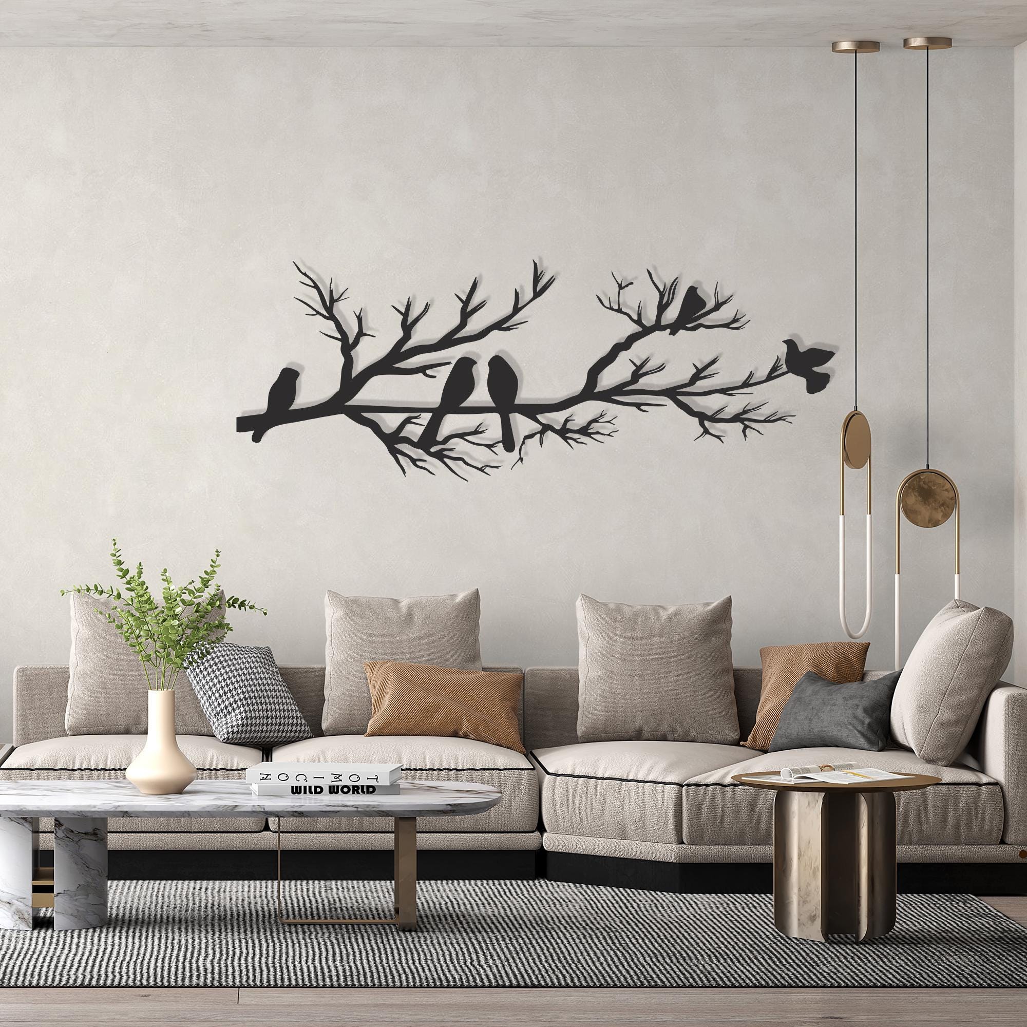 Metal Wall Decor, Birds on a Branch Metal Wall Art, Metal Garden Art ...