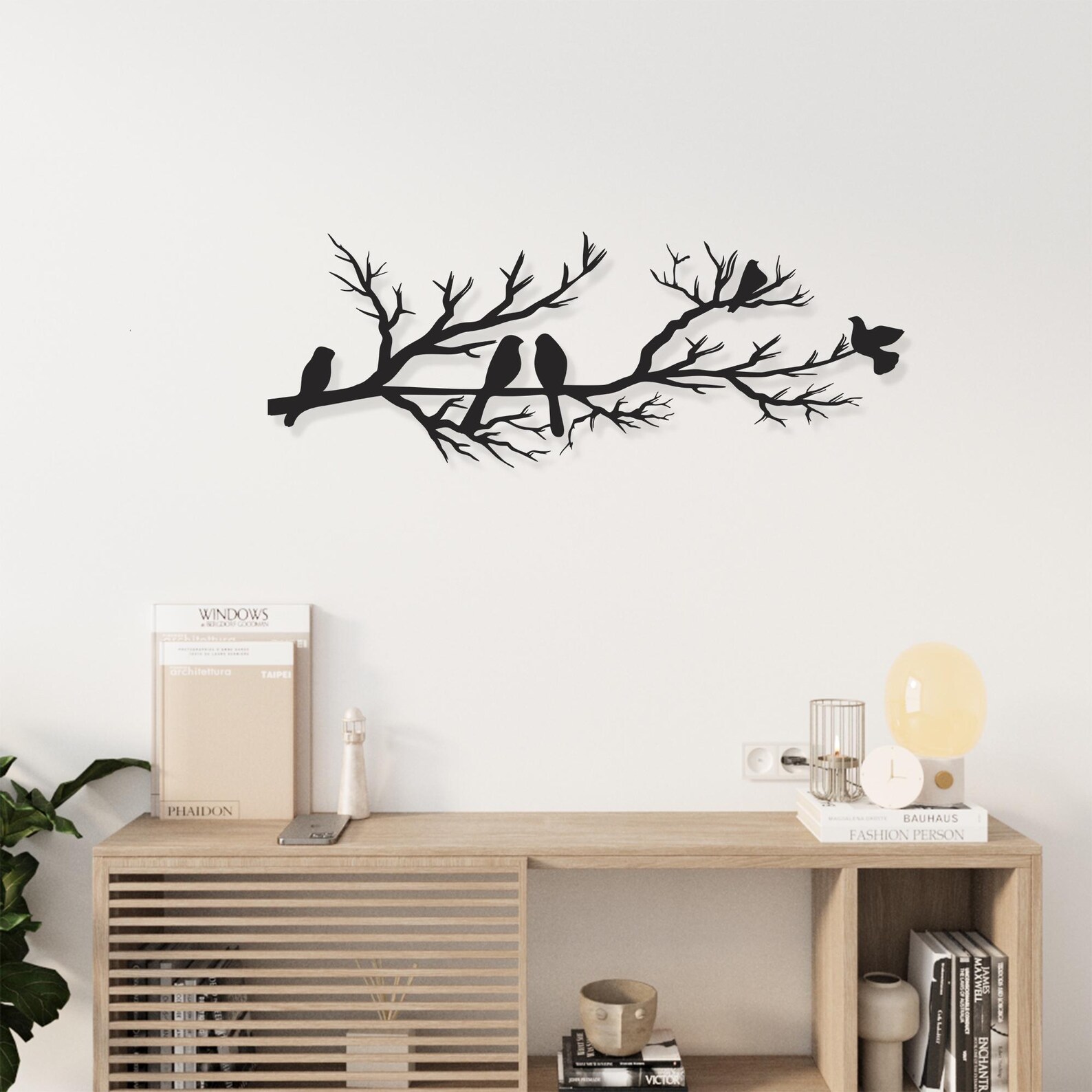 Metal Wall Decor, Birds on a Branch Metal Wall Art, Metal Garden Art ...