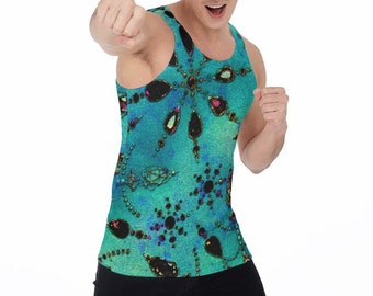 Camiseta sin mangas fitness para hombre, ajuste ceñido cómodo y diseño fresco.