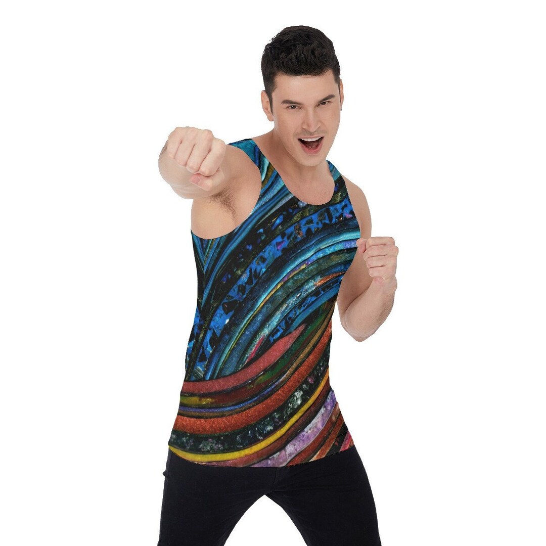 Men's Tight Fit Tank Top. Perfect for Workout and Sports. Unique Print ...