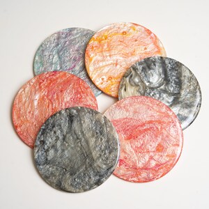 DECORATIVE COASTERS, ROUND Coaster Set, Round Shape Drinking Coaster Set For Office Table Décor, Unique Epoxy Resin Coasters