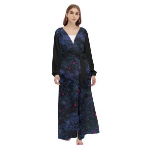 Women&#39;s long beach coat. in comfortable design with unique print.