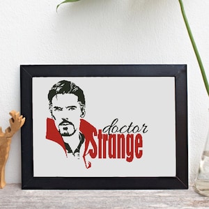 Doctor Strange Cross Stitch Pattern DMC Chart Two Color Variations Needlepoint Embroidery Chart Printable PDF Instant Download