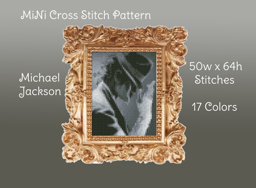 Michael Jackson MINI Cross Stitch Pattern DMC Chart Two Color ...