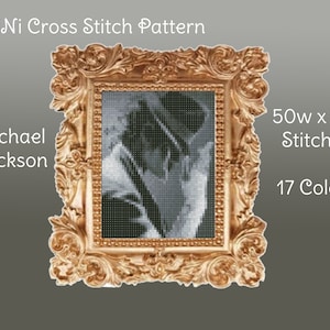 Michael Jackson MINI Cross Stitch Pattern DMC Chart Two Color Variations Needlepoint Embroidery Chart Printable PDF Instant Download