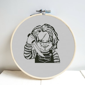 Chucky Cross Stitch Pattern DMC Chart Color Variations Needlepoint Embroidery Chart Printable PDF Instant Download