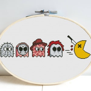Horror story Cross Stitch Pattern DMC Chart Two Color Variations Needlepoint Embroidery Chart Printable PDF Instant Download