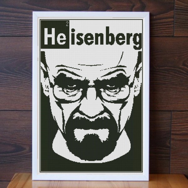 Heisenberg Breaking Bad Cross Stitch Pattern DMC  Needlepoint Embroidery Chart Printable PDF Instant Download