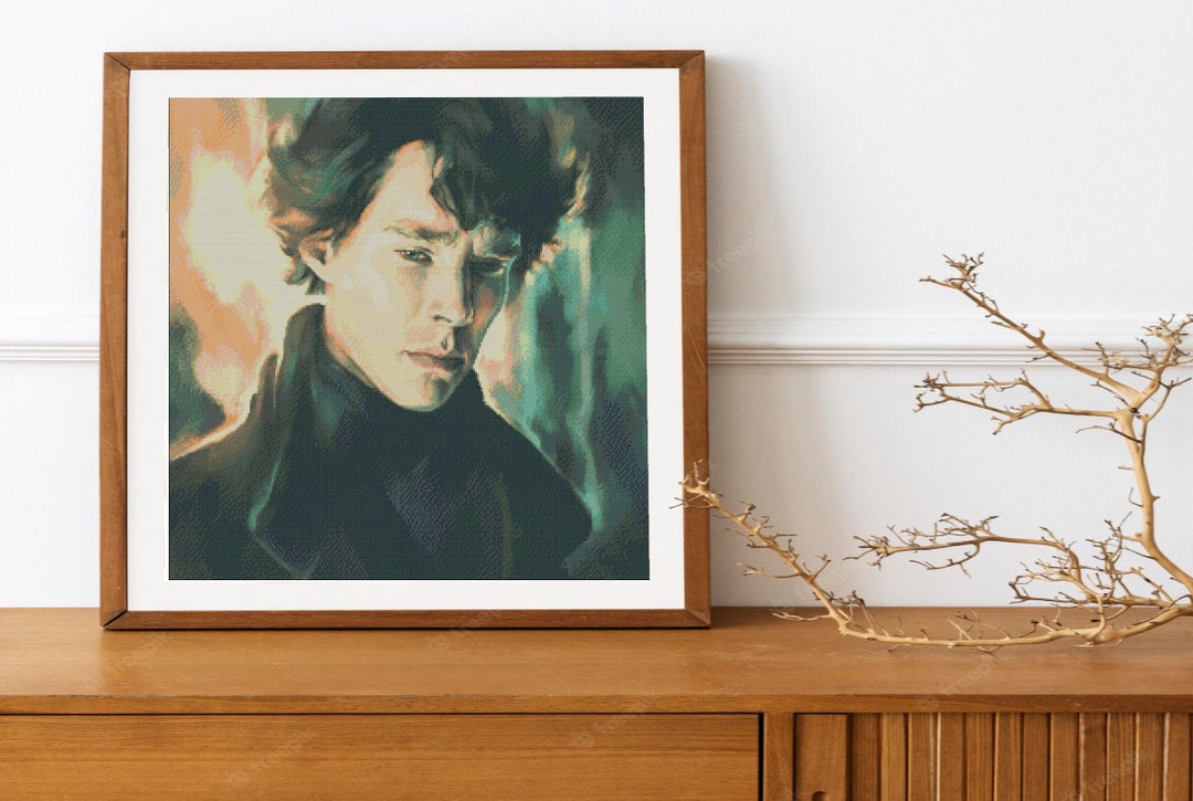 Sherlock Benedict Cumberbatch Cross Stitch Pattern: Two Color Chart ...