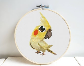 Parrot Cross Stitch Pattern DMC Chart Two Color Variations Needlepoint Embroidery Chart Printable PDF Instant Download