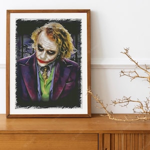 Heath Ledger Cross Stitch Pattern DMC Chart Two Color Variations Needlepoint Embroidery Chart Printable PDF Instant Download