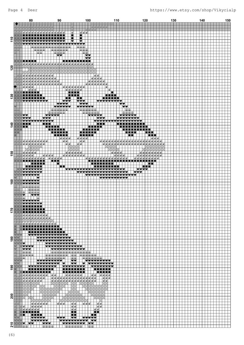 Deer Cross Stitch Pattern DMC Chart Two Color Variations Needlepoint ...