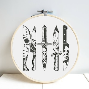 Weapons of maniacs Cross Stitch Pattern DMC Needlepoint Embroidery Chart Printable PDF Instant Download