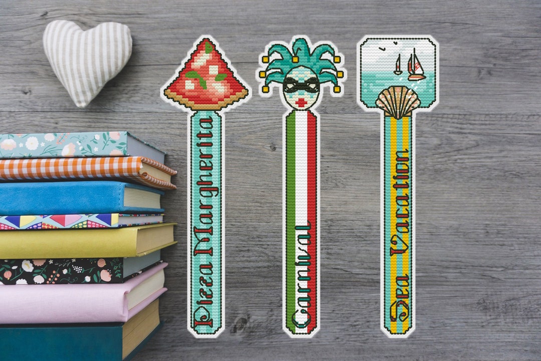 Italy Bookmarks Cross Stitch Pattern: Two Color Variations (PDF Pattern ...