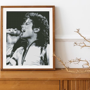 Michael Jackson Cross Stitch Pattern DMC Chart Two Color Variations Needlepoint Embroidery Chart Printable PDF Instant Download