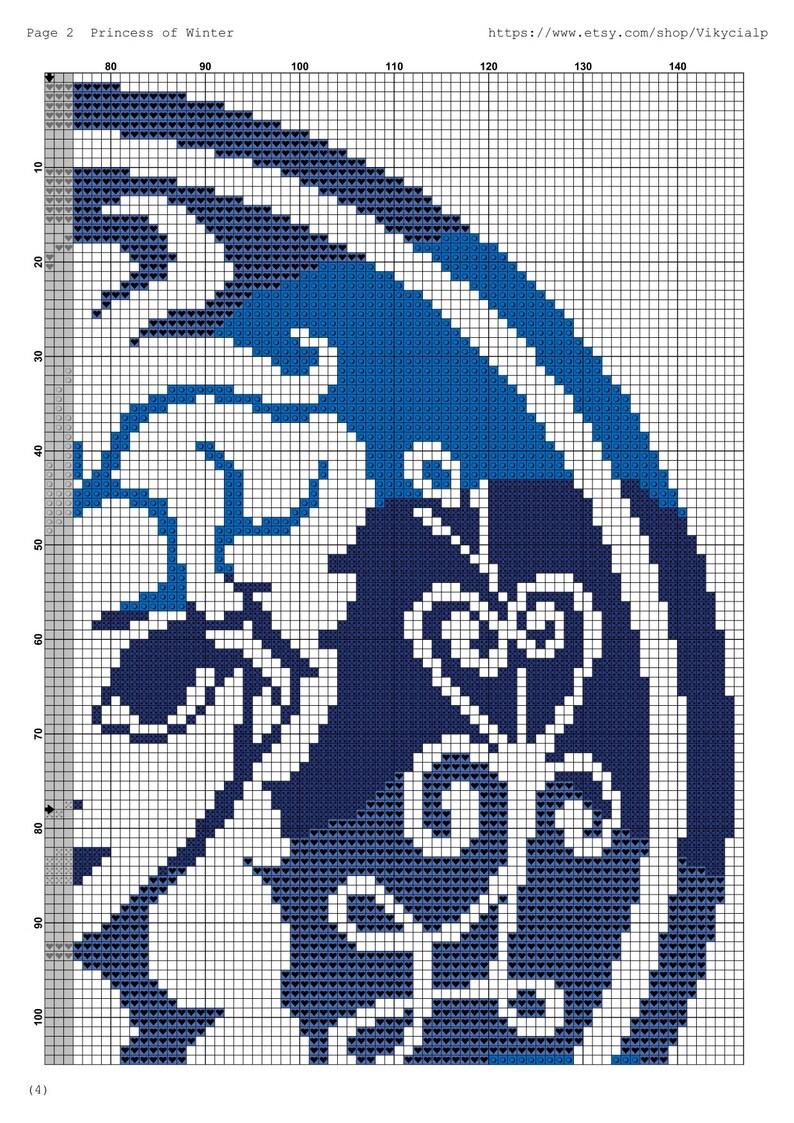 Princess of Winter Cross Stitch Pattern DMC Chart Two Color Variations ...