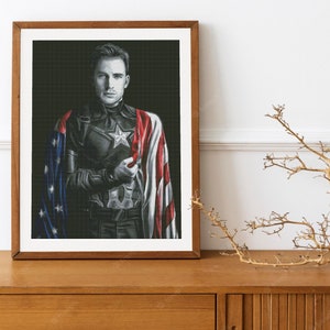 Cross Stitch Pattern Superheroes America Chart Two Color Variations Needlepoint Embroidery Chart Printable PDF Instant Download