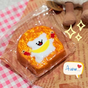 Cute Taba Squishy Dog face toast handmade Stress reliever Slime toy gift birthday