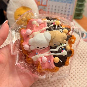Chocolate Strawberry Waffle Dessert Taba Squishy Toy Keychain | Soft Slow Rising Silicone Squishy | Kawaii Food Squishy | Gift Ideas
