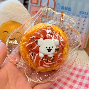 Salmon Food Taba Squishy Toy, Food Squishy Keychain, Cute Gift Stress Relief Toys, Handmade Squishies for Kids Adults
