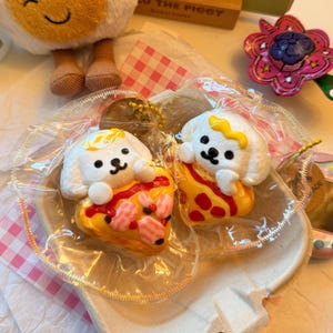 Mini pizza food Taba Squishy Toy Keychain | Soft Slow Rising Silicone Squishy | Kawaii Food Squishy | Gift Ideas