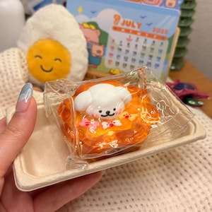 Egg tart Dessert Taba Squishy Toy Keychain | Soft Slow Rising Silicone Squishy | Kawaii Food Squishy | Gift Ideas