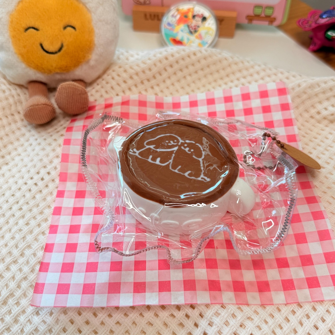 Coffee Cup Taba Squishy Toy Keychain | Soft Slow Rising Silicone Squishy | Kawaii Food Squishy | Gift Ideas