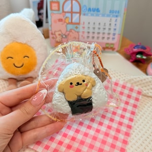 Rice Ball Food Taba Squishy Toy Keychain | Soft Slow Rising Silicone Squishy | Kawaii Food Squishy | Gift Ideas