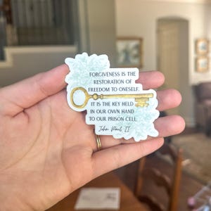 Forgiveness is the key sticker, John Paul II, Catholic  sticker, Christian sticker, waterproof vinyl sticker