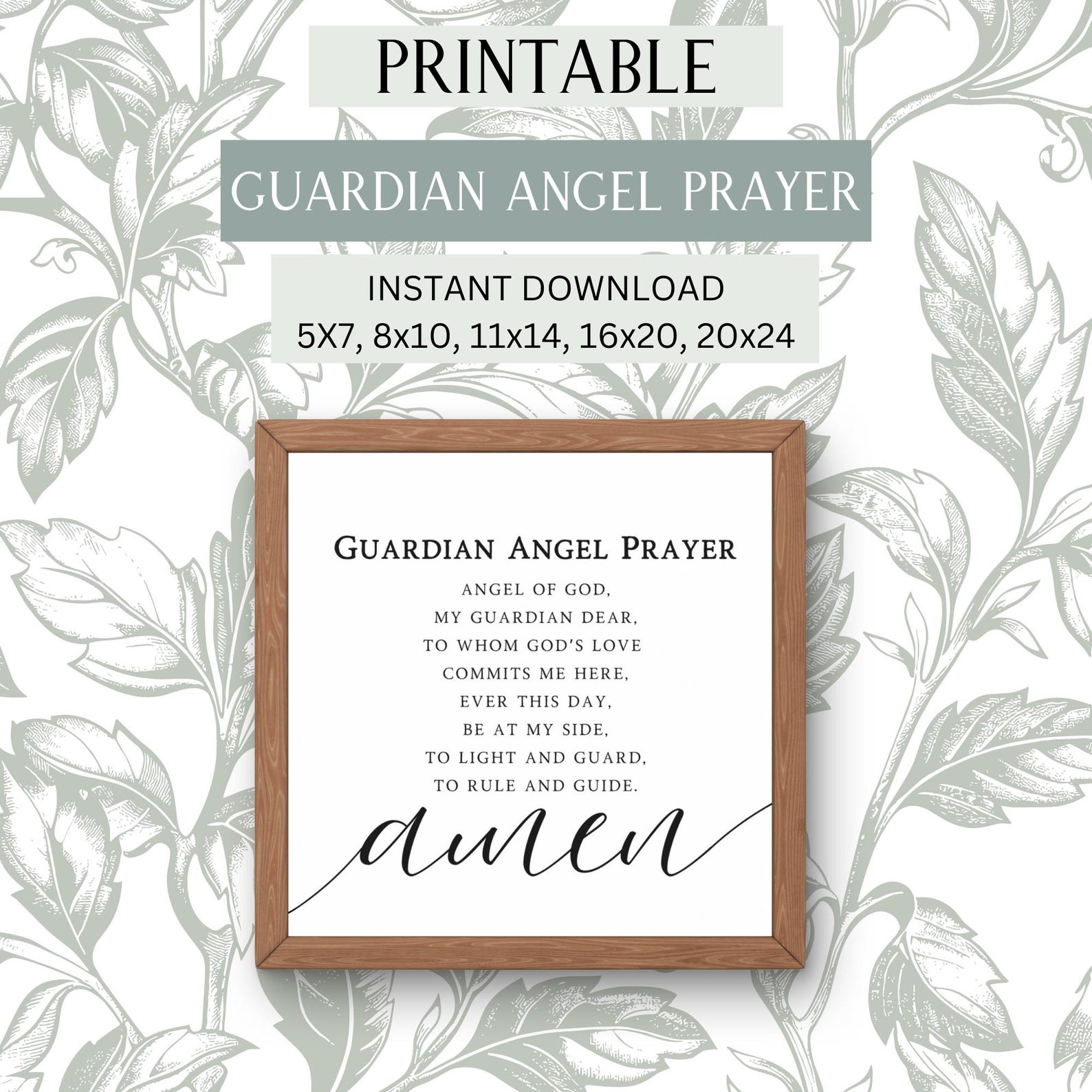 Guardian Angel Round Checklist Example.pdf Guardian Angel Prayer Instant Download - Five Different Sizes, Catholic ...