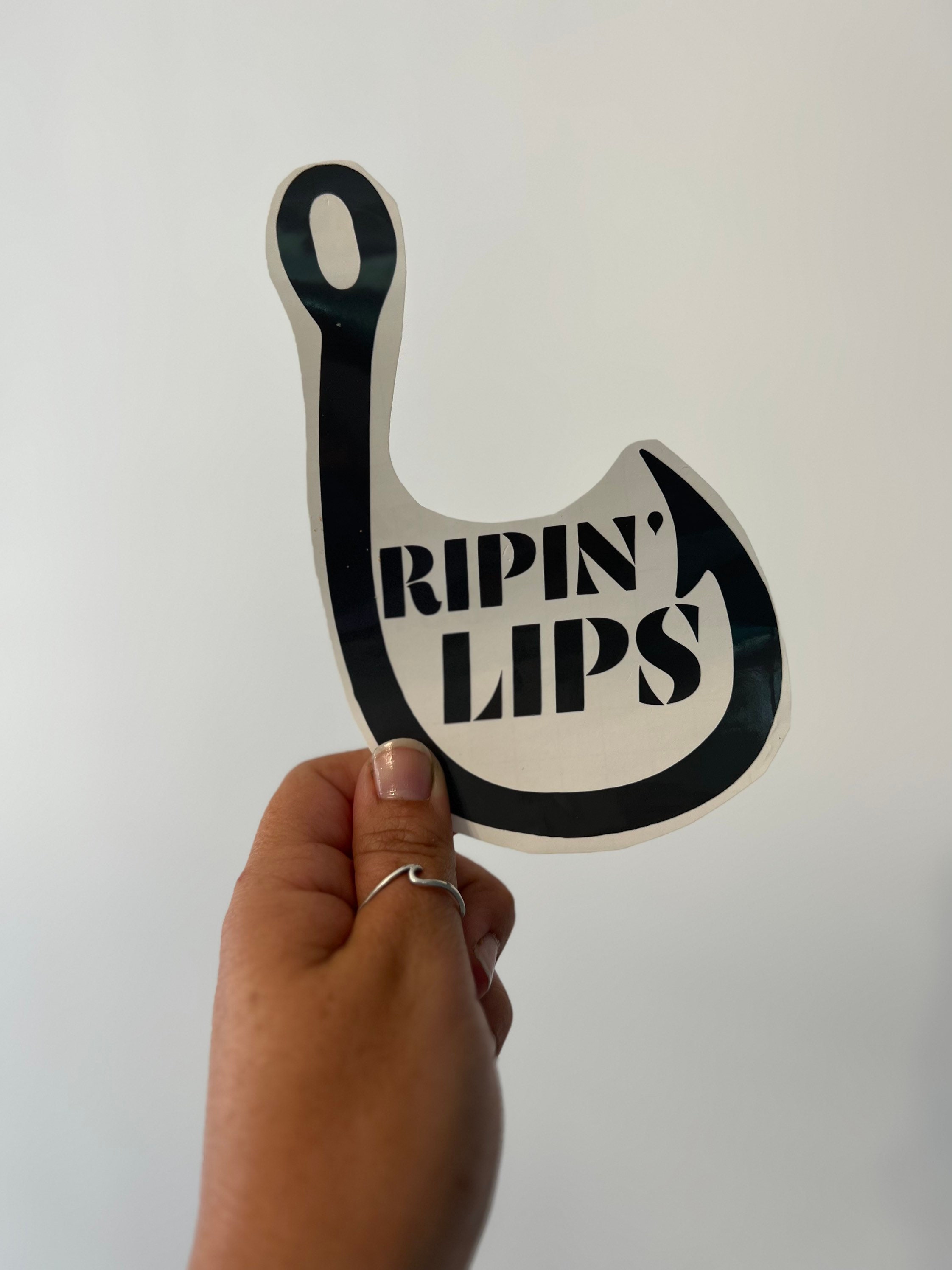 Ripin Lips Fishing Hook Fish Truck Decal Fisherman Gift Black Etsy