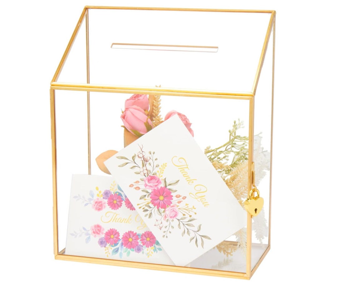 Glass Card Box Wedding Card Box With Lock for Wedding Etsy
