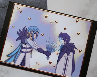 Gold Foil Dottolone Card (Dottore & Pantalone from Genshin Impact), fatui art card.