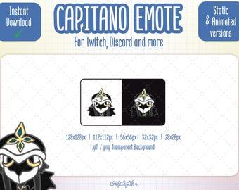 Capitano emote for Twitch, Discord  - Animated genshin emote