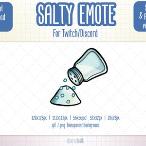 Salty / Salt emote for Twitch, Discord  - Animated + Static